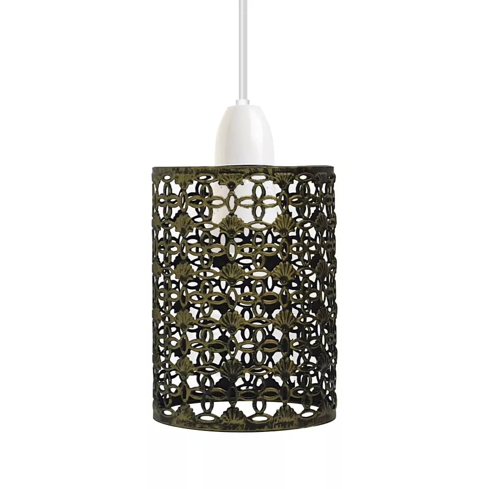 Ceiling Light Shade Metal Pendant Light Shade Ceiling Light Fitting Ceiling lamp Shades Industrial Ceiling Lights lampshade for Kitchen Light Ceiling lamp (Brushed Brass 17 - Pattern 4) โ image 1