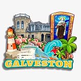 Galveston Texas USA America Fridge Magnet Wooden Collection 3D Wood Handmade Travel City Souvenirs R