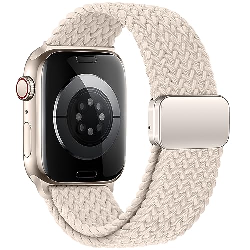 Image of Qimela Sport Loop Compatible with Apple Watch Band 38mm 40mm 41mm 42mm 44mm 45mm 46mm 49mm for Women Men,Magnetic Strap Stretchy Braided Wristband for iWatch Series 11 10 9 8 7 6 5 4 SE Ultra 3 2 1