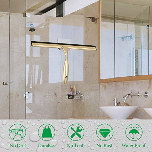 Image of Stainless Steel Squeegee for Shower Doors, All-Purpose Shower Squeegee for Bathroom, Window and Car Glass, 14 Inches