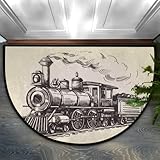 Paillasson demi-rond : le paillasson semi-circulaire mesure 91,4 x 121,9 cm, le tapis de sol est très léger, ce qui est la taille parfaite pour habiller votre porte. Le paillasson accueille vos invités avec style