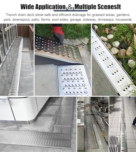 Grille de drainage en métal extérieur intérieur avec couvercle de vidange carré solide - 5