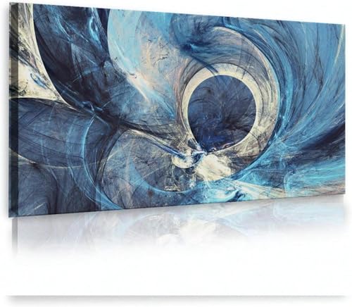 Grande toile murale géométrique TONGYINLI affiche salon bleu abstrait 65x130