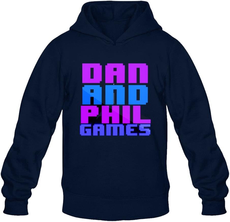 ZhMao Men's Dan and Phil Games Sign Hoodied Sweatshirt Size XL Royal Blue