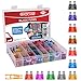 Price comparison product image GADLANE Car Fuses Assorted Kit - 300pcs Mini & Medium Blade Fuses Replacements - 2A to 40A - Includes Car Fuse Puller And Car Storage Box