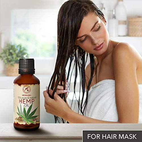 AROMATIKA Pure Hemp Oil 1.7 Fl Oz - Hemp Seed Oil - 100% Natural & Cold Pressed Carrier Oil used for Skin Care - Haircare - Massage - Cosmetics - Brown Glass Bottle 50ml - Oils Hemp - Image 7