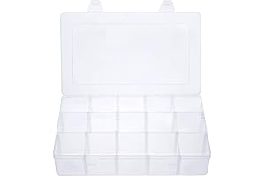 Handy Gospire 15 Large Grids Clear Plastic Jewelry Box Organizer Storage Container with Removable Dividers
