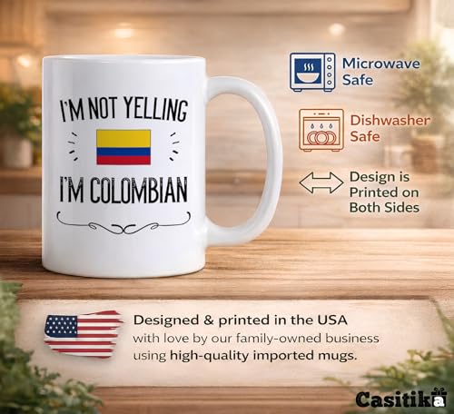 Taza de cerámica blanca 11 oz con diseño colombiano miniatura 4