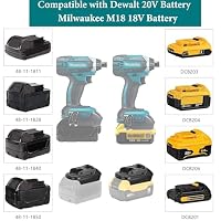 BAT20TL DM18M Batterieadapter für Mak-ita 18V Werkzeuge - Konvertieren für Dewalt 20V & für Milwaukee M-18 auf für Mak-ita BL1830 BL1840 mit USB-Ladeanschluss – Ansicht 4