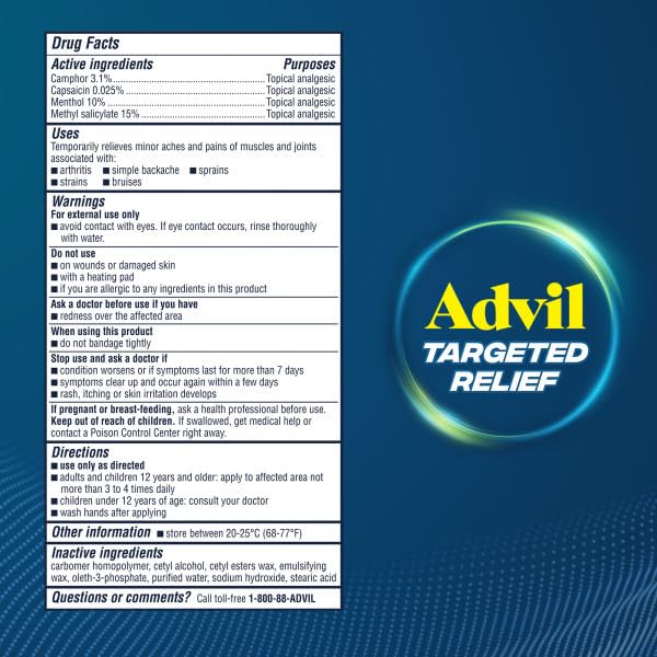 Advil Targeted Relief Cream, Ibuprofen, 2.5 oz + Massager - image 8