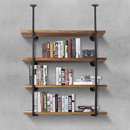 Elibbren Industrial Pipe Shelf Kit, Retro Wall Mount Shelving Floating Bracket, Iron Pipe Bookshelf DIY Kitchen Office Wall Shelves(2 Pcs, Hardware Only) - Thumbnail 3