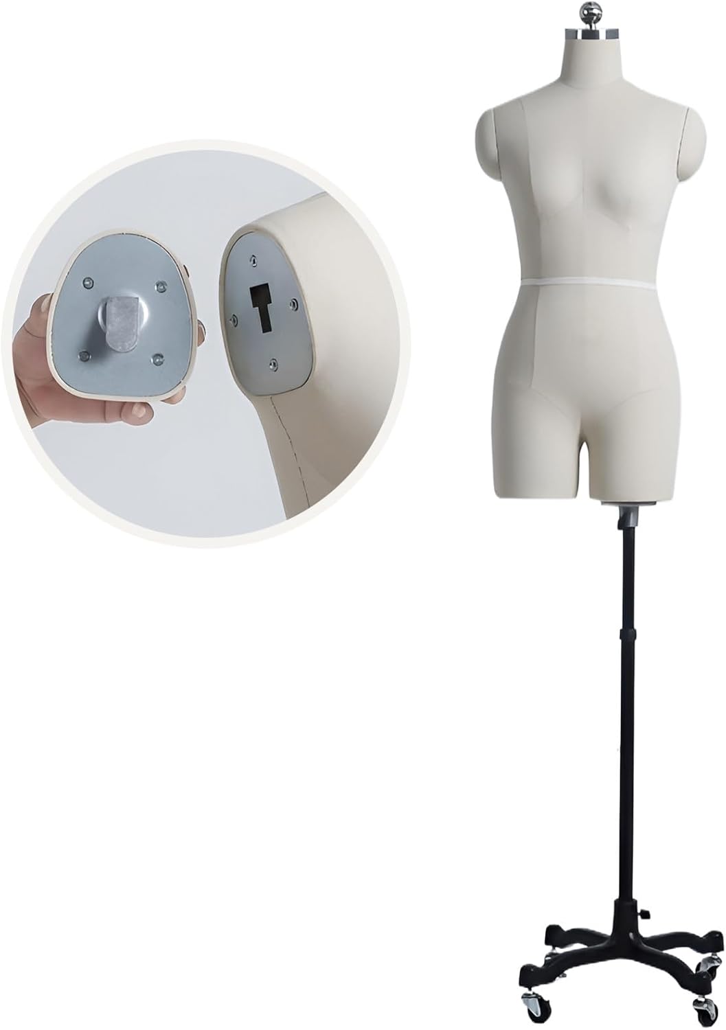 Adjustable Half Body Soft Foam Dress Form Mannequin Insertable pins for tailoring female model tailor dummy,Withoutarms-L-Model84