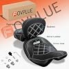FOVPLUE Two-up Seat w/Rider Backrest, Low-Profile Driver Passenger Pillion Seat +Adjustable Backrest Pad for 2009-2024 Harley Touring CVO Road Glide Road King Street Glide Electra Glide FLHTKSE,WHITE