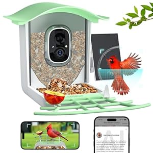 Bird Feeder with Camera, Smart Bird Feeder Camera with Solar Panel, AI Identify Bird Species Auto Capture Bird Videos & Instant Notifications, Ideal Gift for Bird Lover