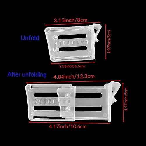 Miniatura 2 de 20 separadores retráctiles para cajones de refrigerador, organizador de puerta de refrigerador de plástico, divisor ajustable para cocina, oficina,