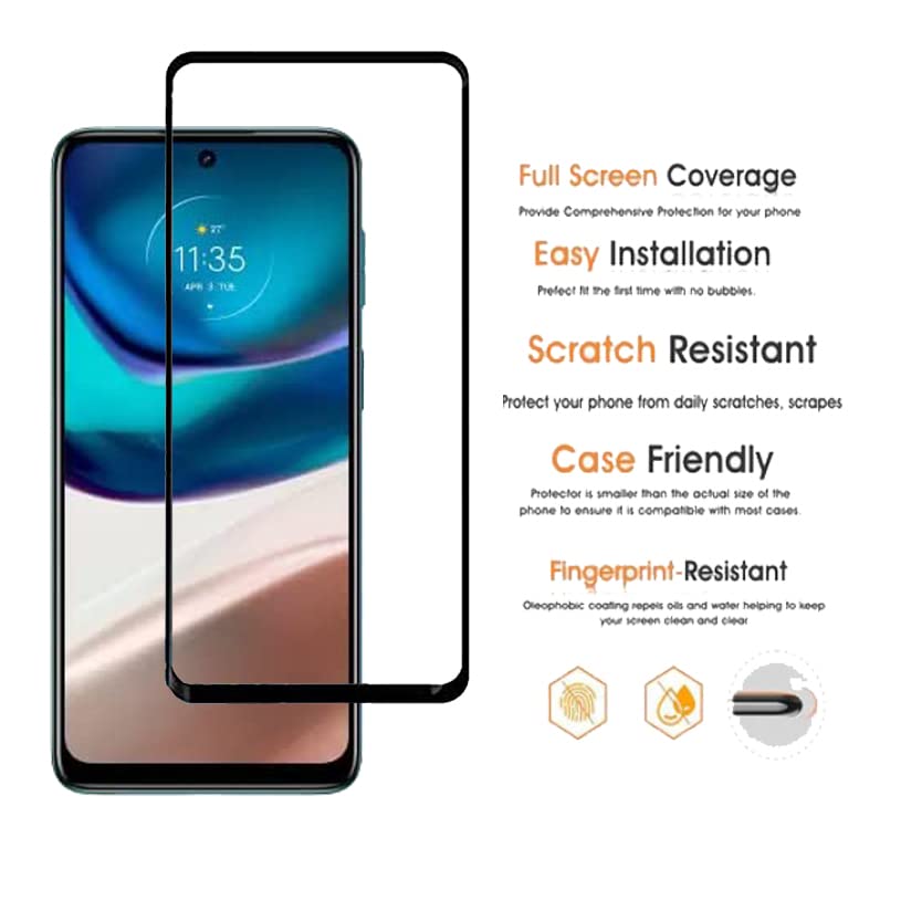 Image of Screen Protector for Motorola Moto G42 (Black) Tempered Glass Edge-to-Edge 6D Screen Guard With Installation Kit