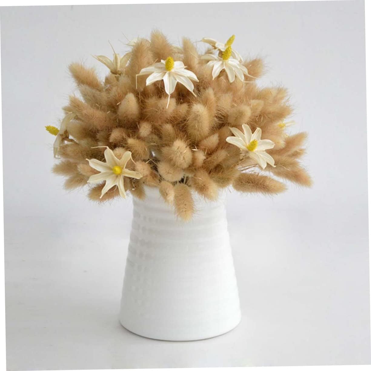 Levemolo 50pcs Dried Grass Pennisetum Rabbit Tail Bunny Tail Decorative Dried Flowers Pastoral Decor