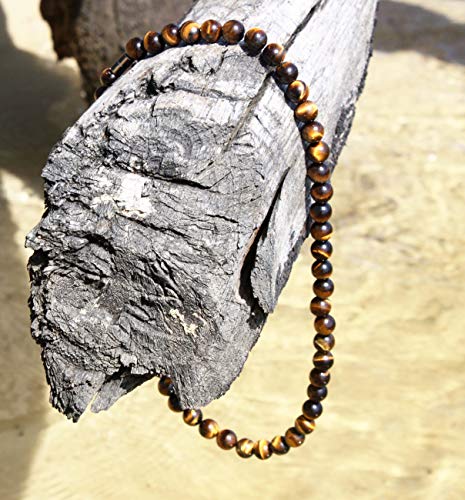 Auras By Osiris - Tiger Eye Beaded Necklace For Men - World Class Durability & Magnetic Clasp - Good Luck - Confidence - Handmade In Usa Tiger Eye 10Mm) #TOP7