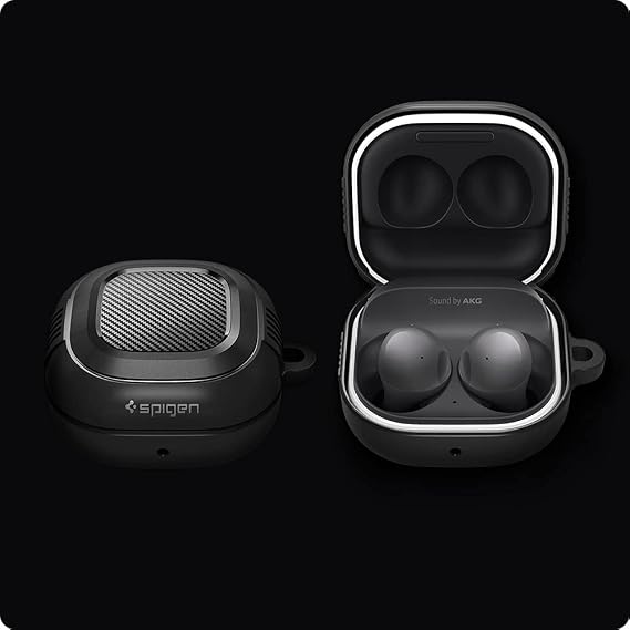 Spigen Rugged Armor Case Compatible with Samsung Galaxy Buds 2 Pro | Pro | 2 | Live - Black