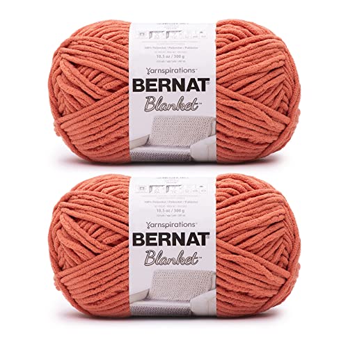 Image of Bernat Blanket Leather Rust Yarn - 2 Pack of 300g /10.5oz - Polyester - 6 Super Bulky - 220 Yards - Knitting /Crochet
