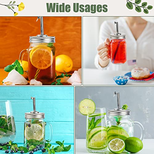Veiren 2 Pack Mason Jar Pour Spout Lids Stainless Steel Olive Oil Infusions Dispenser Lid For Vinegar Liquor Cocktail Salad Dressing Shaker Compatible With Mason-Jar, (Regular Mouth, 70Mm) #TOP6