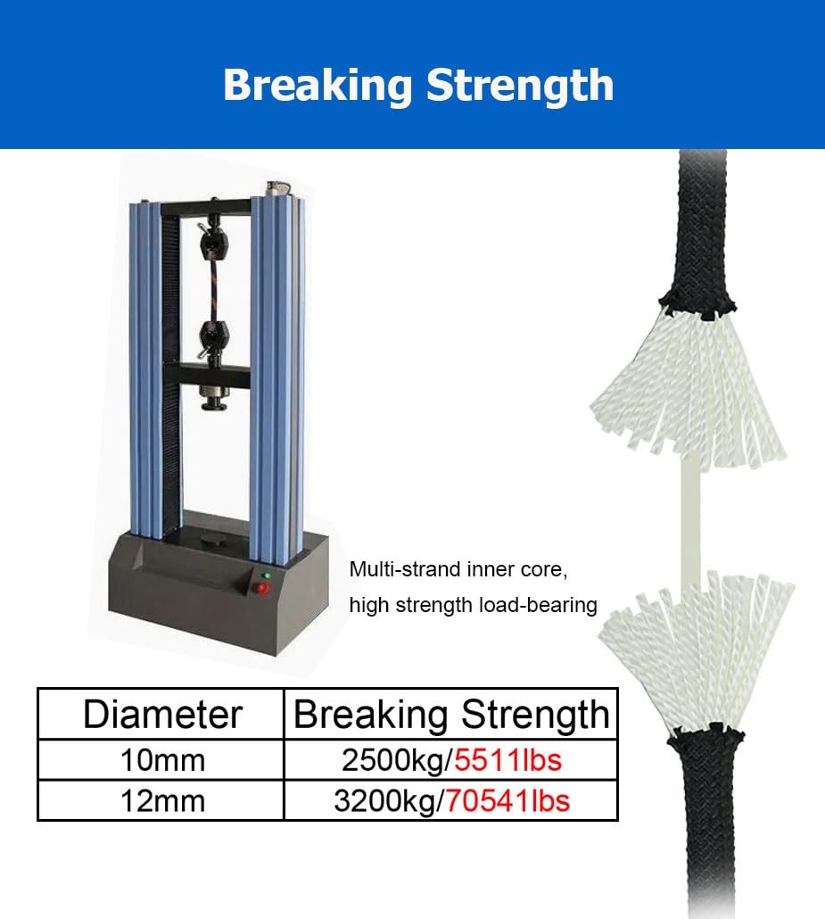 Corde de gréement Arbt de 1/2 Pouce, 100 mètres, en Polyester Solide et Robuste, Corde Polyvalente adaptée au Camping, à la Voile, à la randonnée, aux travaux portuaires et à d'autres activi