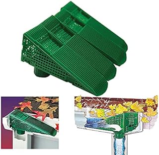 The Wedge Downspout Gutter Guard - Eliminates Downspout Pipe Clogs from Leaves and Debris - 4-Pack (Green)