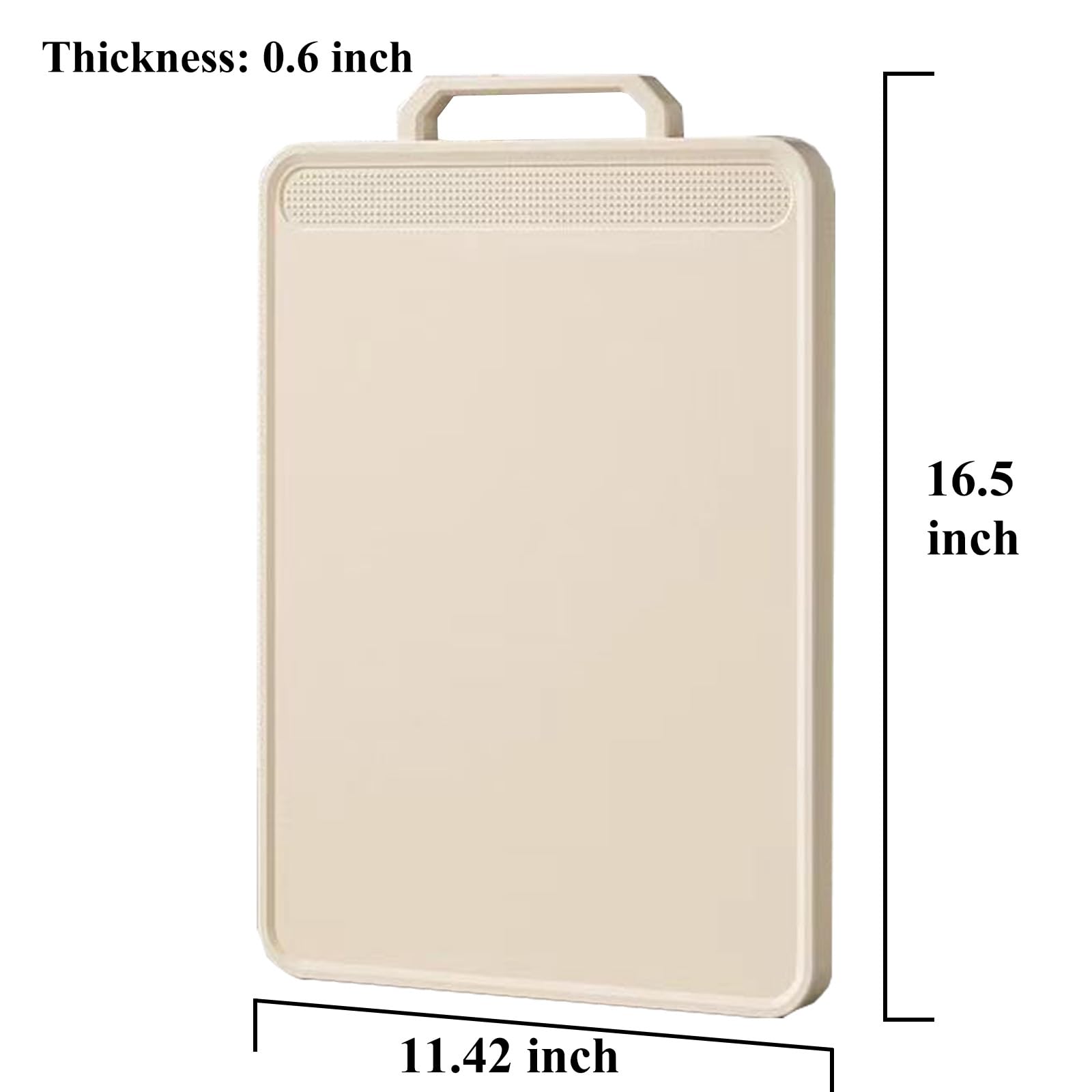 Doppelseitiges Schneidebrett mit beigefarbenem Rand, Schneidebrett aus Edelstahl und Kunststoff-Schneidebrett für Obst, Fleisch, Saftrillen-Design, Schneidebrett, spülmaschinenfest (41,9 x 29