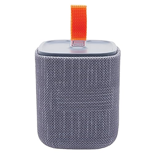 APM Tragbarer Bluetooth-Lautsprecher, Mini-Lautsprecher, Kabellos, Kompaktes Format, Trendiges Design, Bis Zu 8 Stunden Akkulaufzeit, Spritzwassergeschützt IPX4, Grau, 571077