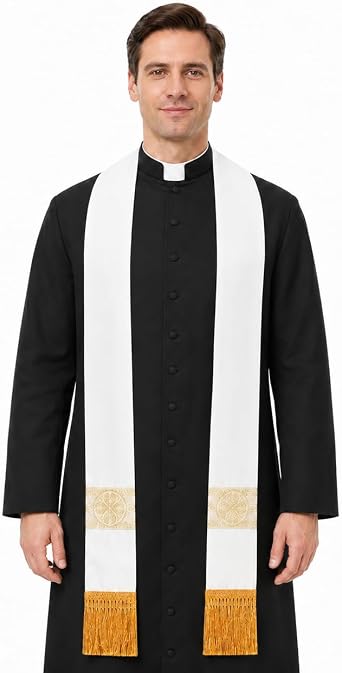 FAD-4U Catholic Clergy Stole with Embroidery for Priest and Pastor