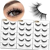 Eliace False Eyelashes Wispy Faux Mink Eyelashes, 3D Volume & Wispiness Lash Extension 14mm Very Lig