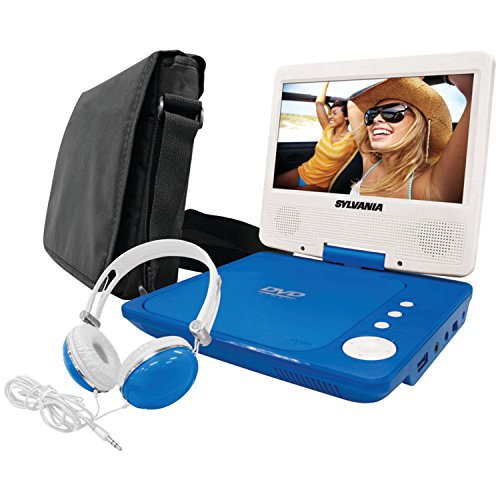 Sylvania SDVD7060-Combo-Blue 7-Inch Portable DVD Player Bundle with Matching Oversize Headphones and Deluxe