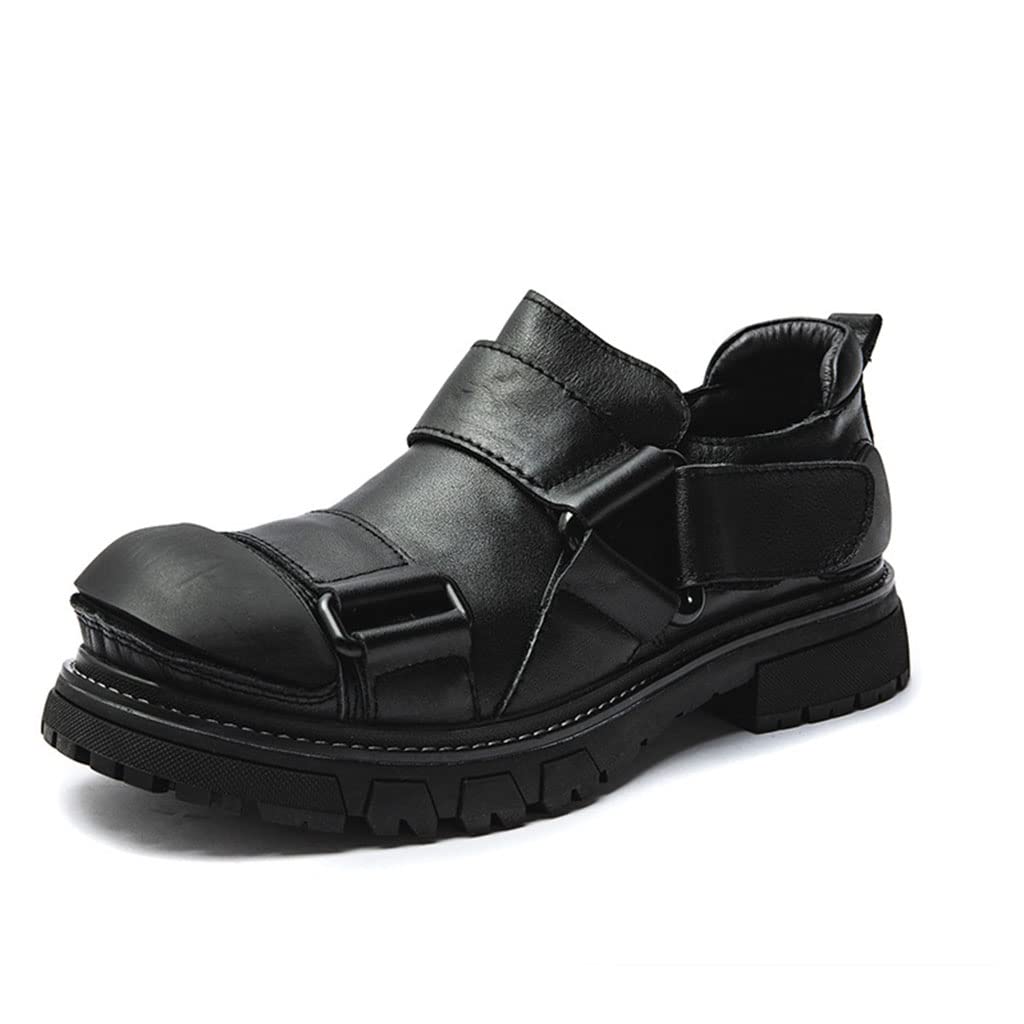 Herren Lässige Schnürschuhe, Retro Steampunk Gothic Lederschuhe Bequeme Walking Driving Shoes Bike Ankle Boots