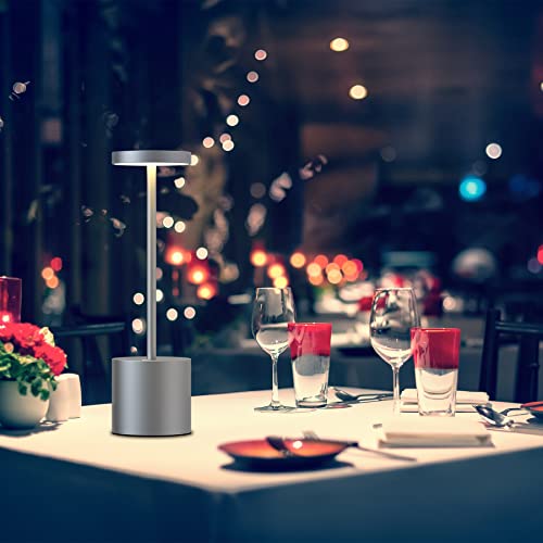 Tbbga 2 Pack Cordless Table Lamps, 5000Mah Rechargeable Battery Powered Lamp, Portable Metal 3-Level Dimmable Desk Lamp,Led Table Light For Outdoor/Cafe/Restaurant/Camping/Home. (Iron Grey) #TOP4