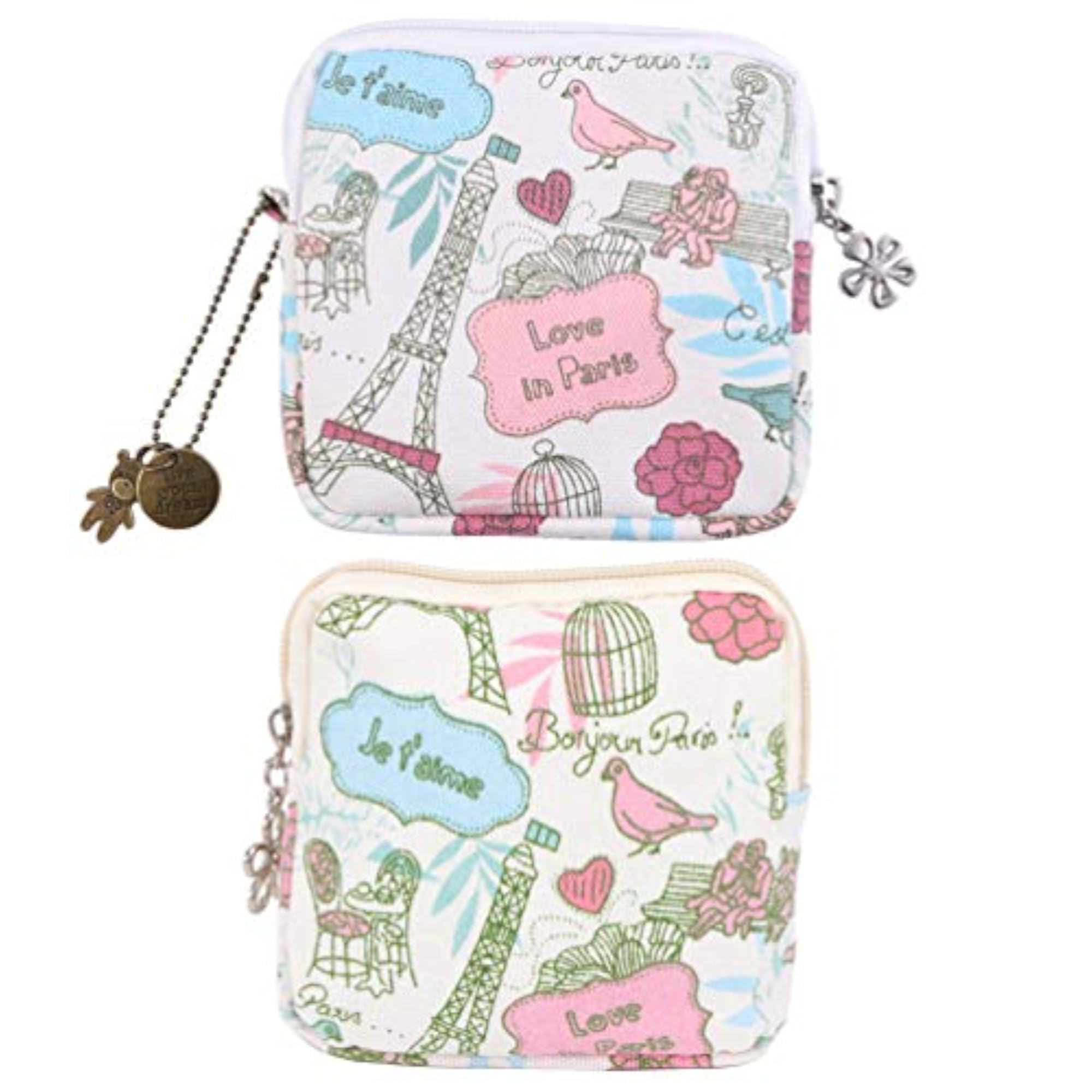 2pcs Menstrual Pads Storage Pouch, Zipper Napkins Bag