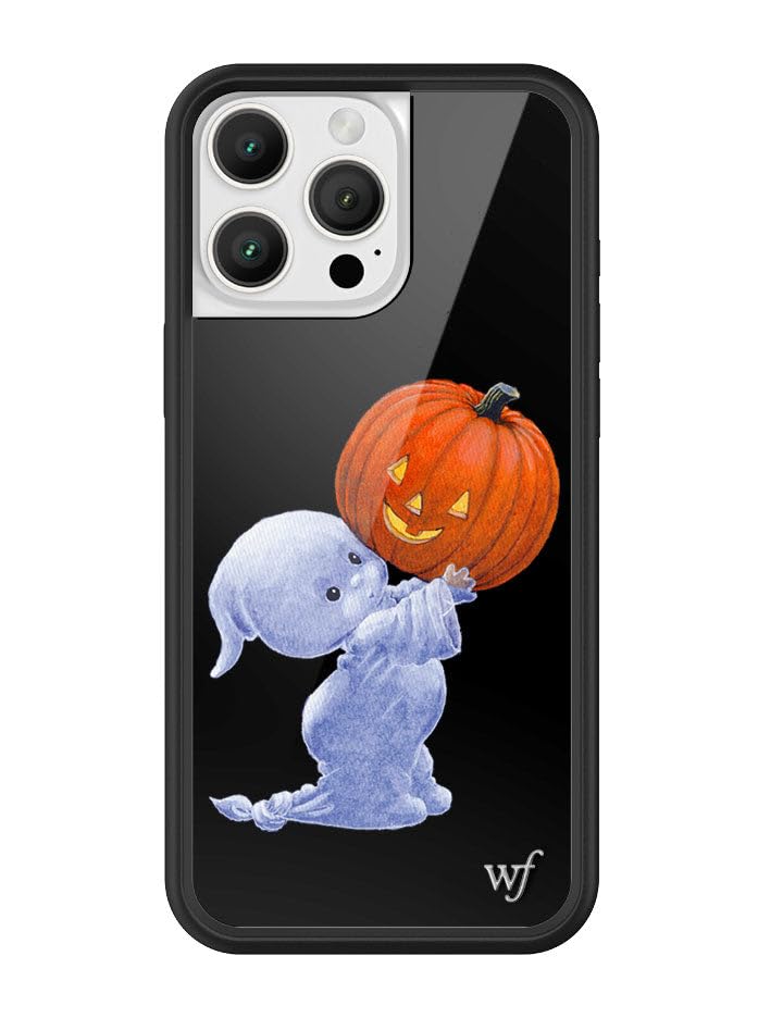 Image of Wildflower Cases - Compatible with iPhone 16 Pro Max | Protective Black Bumper, 6.5ft Drop Test Certified, Women Owned Small Business | Halloween Ghost Pumpkin Orange Aesthetic Trendy | Boo
