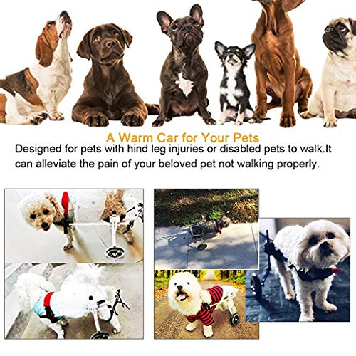 Khuy Adjustable Dog Wheelchairs, Animal Exercise Wheels Hind Legs Rehabilitation, Doggie Wheelchair For Small/Medium Dogs, Multiple (Size : 2X-Small) #TOP2