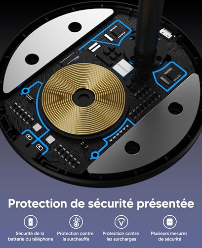 RoRoSkin Station de Charge inductive, Chargeur de Station de Charge sans Fil 3 en 1, Chargeur sans Fil Compatible avec Chargeur Mag Safe pour iPhone 16 15 14 iWatch Ultra 2/1,Series 10/9/8 – Image 5