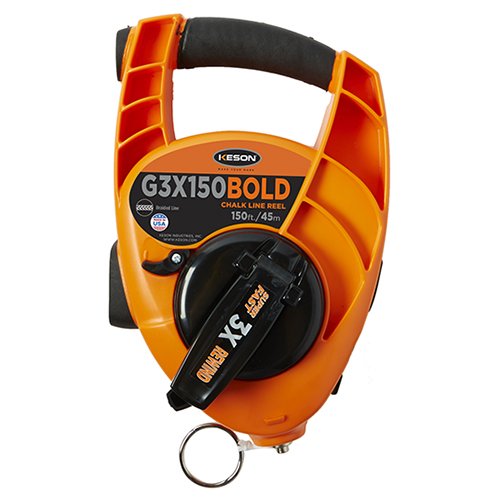 Keson G3X150Bold Bold Chalk Line Reel With 3X1 Rewind, 12-Ounce Chalk Capacity, 150-Foot #TOP6
