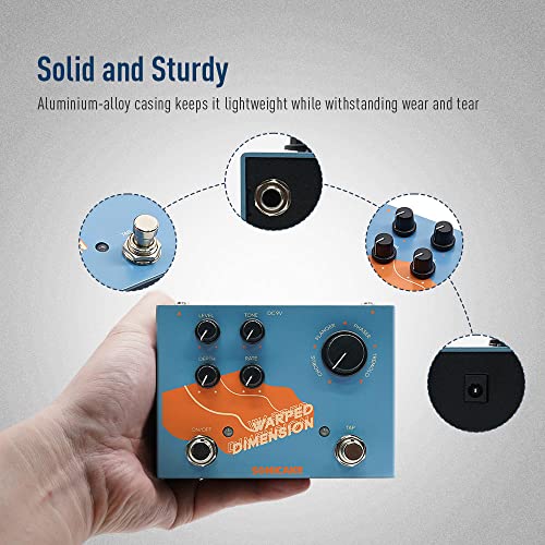 Image of SONICAKE QDS-03 Warped Dimension Guitar Effects Pedal Modulation 4 Modulation Chorus, Flanger, Phaser and Tremolo Digital Distorted Dimension
