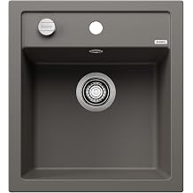 BLANCO Dalago 45 Granite Sink Made of Silgranit Volcano Grey Installation Type Installation from Top for 45 cm-Wide Base Cabinets Large Basin Volume for Optimal Use Easy-to-Clean Surface