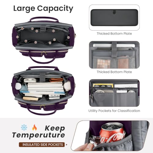 Image of Teacher Tote Bag for Women,Laptop Work Bag for Business Travel,Quilted Nurse Bible Computer Bag Briefcase Gift