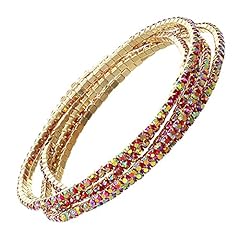 Gold Tone Iridescent Red Crystal