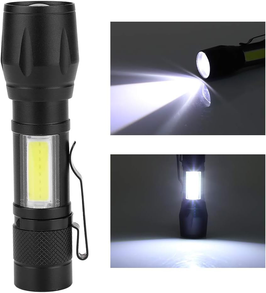 Image of Panther Rechargeable Mini LED Torch | 400 Lumens XPE + COB LED with Zoom 3 Modes Aluminium Housing Micro USB Charging Portable Torch for Camping, Emergency, Bicycle and Vehicle