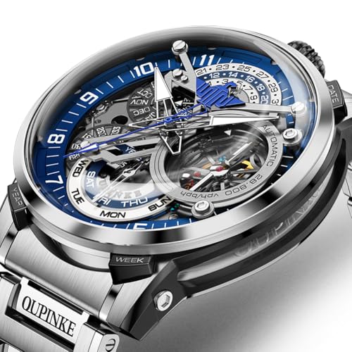 Image of OLEVS GELATU Mens Watch Automatic Tourbillon Wristwatch Skeleton Mechanical Self Winding 50M Waterproof Sapphire Crystal Square Male Watches Yellow /White /Black /Green