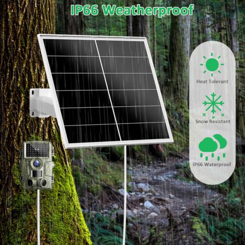 Image of FUTUREZEN 20W 12V Solar Panel for Trail Cameras, DC 5.5x2.1mm Port, 2 Pack