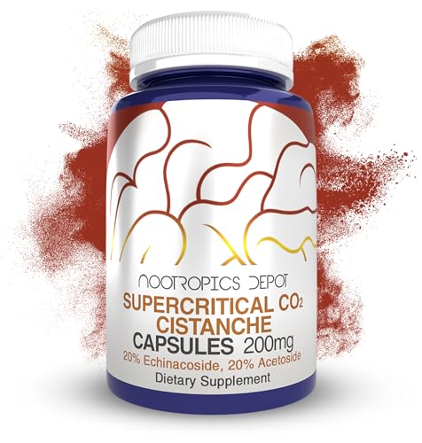 Nootropics Depot Cistanche Supercritical CO2 Extract Capsules | 20% Echinacoside + 20% Verbascoside (Acetoside) | 60 Count