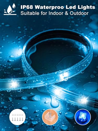 Image of Ledagic 300ft Outdoor Led Strip Lights Waterproof, Ip68 Outside Led Light Strip Waterproof with Remote and App Control, Exterior Led Rope Lights Music Syne RGB Strip Lights for House Decor (2*150ft)