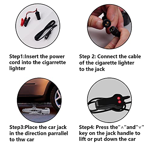 Image of STANDTALL Electric Car Jack 2T Scissor Floor Jack Set 12V Automatic Vehicle Lift Kit for Road Emergency Tire Change Car Repair Tool for Sedans and SUV