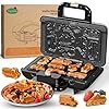 Mini Waffle Maker for Kids- Car and Truck Waffle Maker with Removable Plates Waffle Iron Make 8 Fun Different Car Waffle in Minutes- Easy to Clean Electric Non-Stick Breakfast Maker Unique Gifts